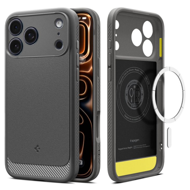 MASKA SPIGEN  Rugged Armor with MagSafe for Apple iPhone 17 Pro, Grey
