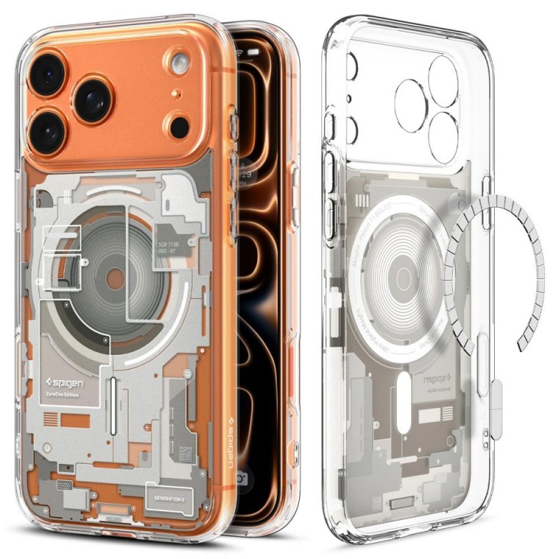 MASKA SPIGEN Ultra Hybrid Zero One with MagSafe for Apple iPhone 17 Pro, Natural Titanium