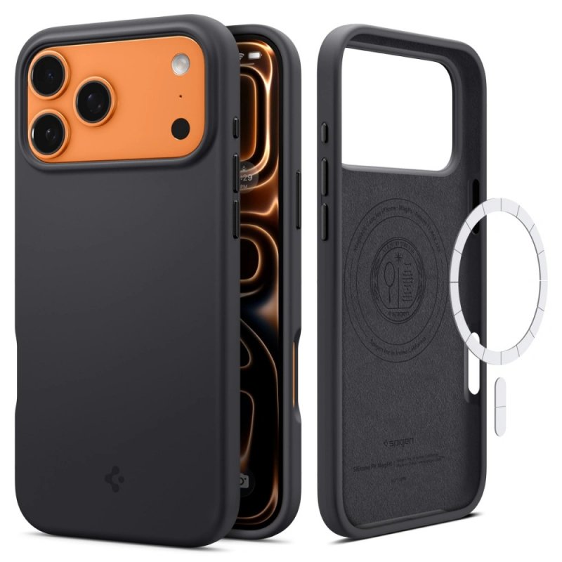 MASKA SPIGEN Silicone Fit with MagSafe for Apple iPhone 17 Pro Max, Black