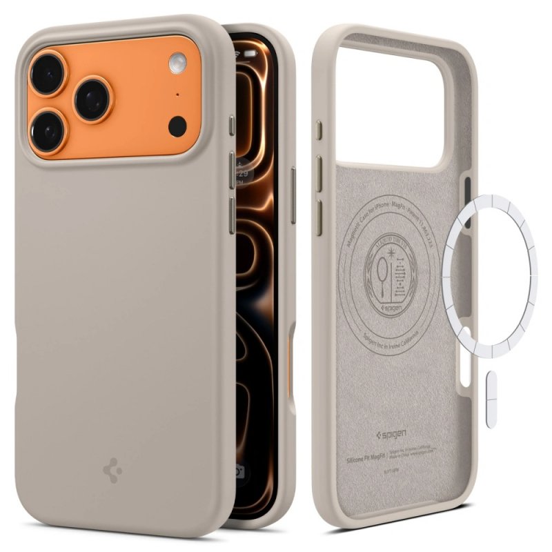 MASKA SPIGEN Silicone Fit with MagSafe for Apple iPhone 17 Pro Max, Stone