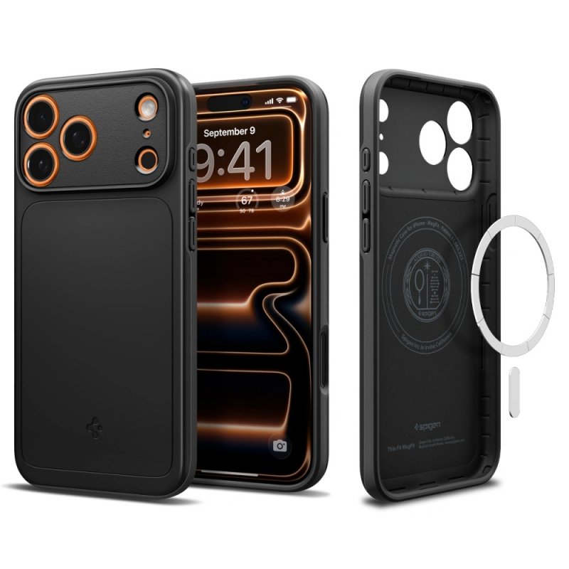 MASKA SPIGEN Thin Fit with MagSafe for Apple iPhone 17 Pro Max, Black