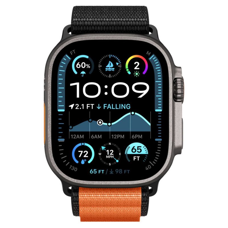 NARUKVICA SPIGEN Apple Watch WBF1 49/46/45/44mm Black Orange