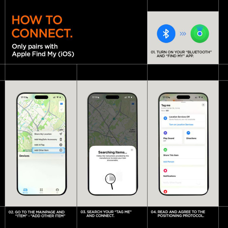 SMARTTAG SPIGEN za iOS Black