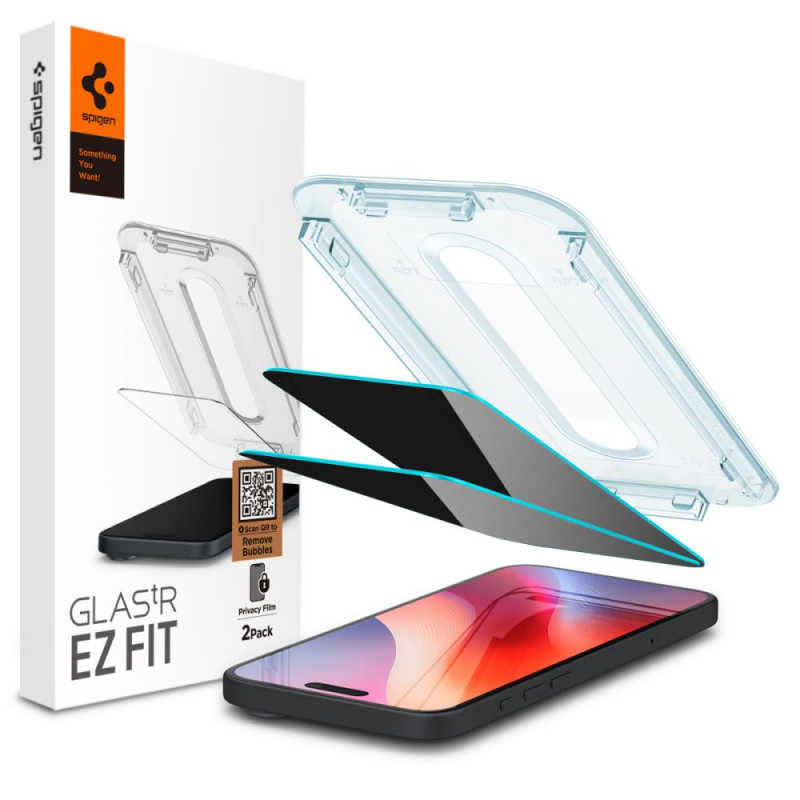 STAKLO SPIGEN iPhone 18 PRO/ 17 PRO/ 17/ 16 PRO 2-Pack, CLEAR EZ FIT